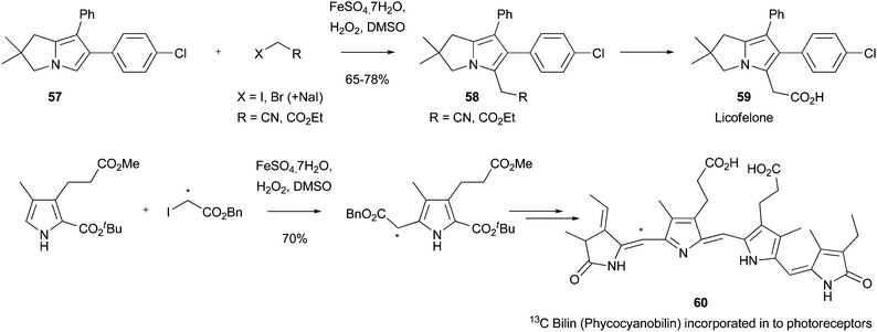 Synthesis of the analgesic licofelone (ML3000) and a 13C-labelled bilin113,116