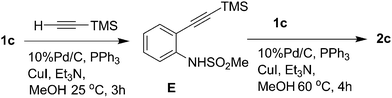 Synthesis of indole 2cvia the isolation of the intermediate E.