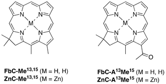 Fictive chlorins for which DFT calculations were performed.