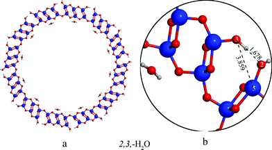 Structure of a (12,0) nanotube with the 2,3,–H2O protonation pattern.