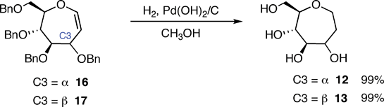 Preparation of oxepanes 12 and 13.