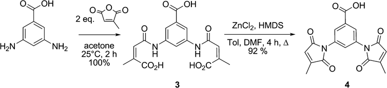 Synthesis of dimaleimide moiety 4.