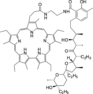 
              Sapphyrin–lasalocid host.