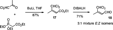 Synthesis of unsaturated aldehyde 18.