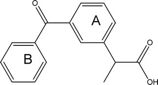 
          2-(3-Benzoylphenyl)propionic acid (ketoprofen, KP).