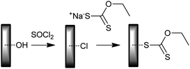 Preparation of xanthate-functional surface.