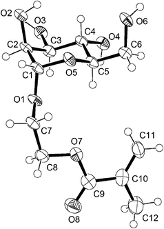 ORTEP drawing of ManEMA with thermal ellipsoids shown at the 50% probability level.41