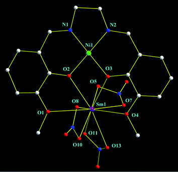 Structure scheme of complex 2, Hydrogen atoms and solvates are omitted for clarity.