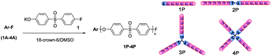 Synthesis of PAESs initiated from 1A, 2A, 3A, and 4Ainitiator.
