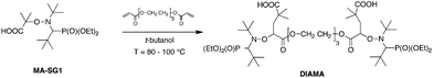 Synthesis of SG1-based difunctional alkoxyamine DIAMA.