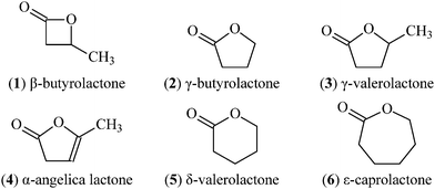 Structures of lactones with 4–7 members.