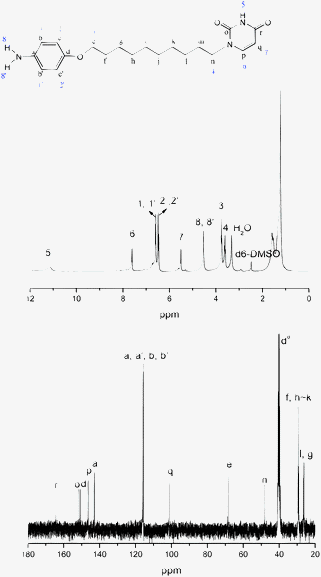 The 1H NMR and 13C NMR spectra of Compound 3.