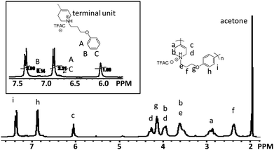 
            1H NMR spectrum of protonated polymer 8.