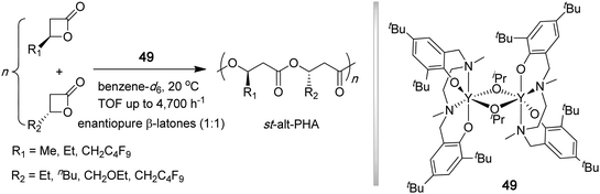 Synthesis of sequence-controlled syndiotactic PHAs by alternating ROP of enantiopure β-lactones.