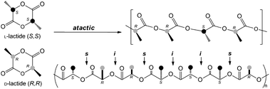 Stereoselective polymerization of rac-lactide to afford atactic PLAs including its respective microstructure.