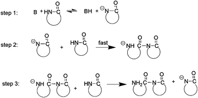 Initiation process of the polymerization.