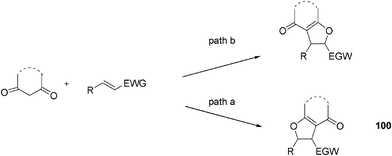 Radical synthesis of dihydrofurans from 1,3-dicarbonyl compounds.