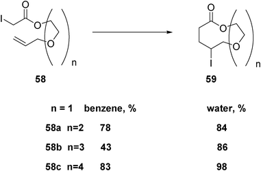 Radical formation of large-membered rings in different solvents.