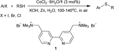 
          Cobalt-catalyzed S-arylation in water.