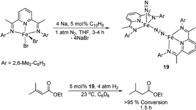 Preparation of the catalyst precursor 19 and reduction of ethyl-3-methylbut-2-enoate.76