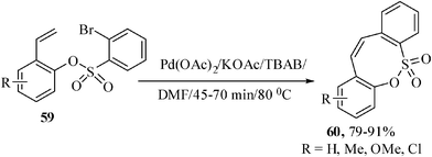 Pd-catalyzed synthesis of benzoxathiocine derivatives.