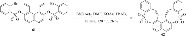 Palladium-catalyzed synthesis of bis-benzoxathiocines.