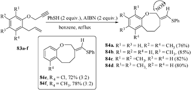 Formation of benzoxocine derivatives 8-endo mode of cyclization.