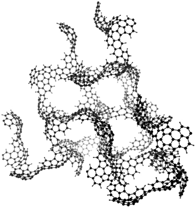 Structural model for zeolite-templated carbon (courtesy by Prof. T. Kyotani of Tohoku University, Japan).