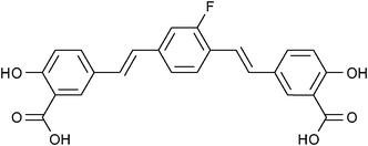A fluorinated derivative of bis-styrylbenzene, FSB, has been shown to selectively target amyloid plaques.63