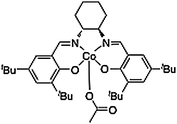 
            Co(iii)salen complex with acetate counter-ion.