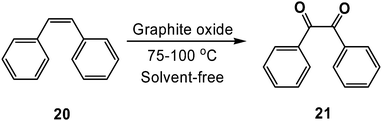 
            Oxidation of cis-stilbene as facilitated by graphite oxide (GO).