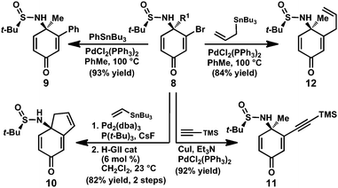 Synthetic transformations of sulfinamide 8.