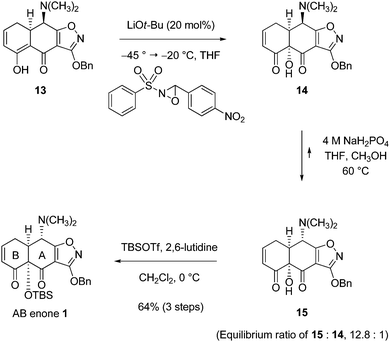 Synthesis of AB enone 1 (later reactions, optimized).