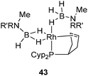 Stabilization of amineborane ligands at rhodium.