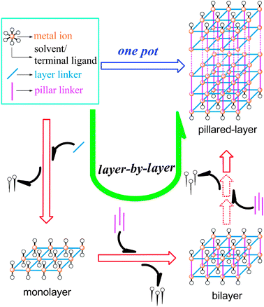 Principles of the self-assembly of a pillared-layer structure.