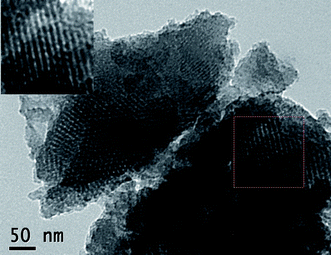 
            TEM photograph of V, N-MCFs.