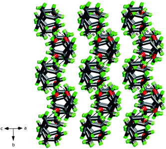 A side view of the packing of the hydrogen bonded sheets of dienediol rac-1.