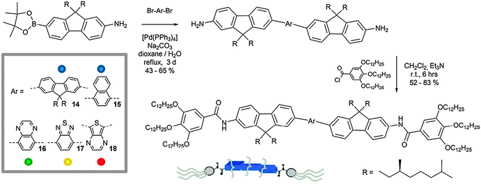 Synthetic route to the preparation of compounds 14–18.