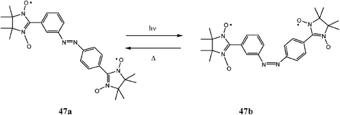 Photoswitchable isomers of the azobenzene biradical 47.