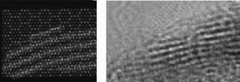 Comparison between experimental and simulated HRTEM images of the interface region between the two bulk MoS2 and Co9S8 phases. The simulated HRTEM picture is then used as a reference to build the model interface.