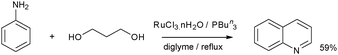 Synthesis of quinoline from aniline and 1,3-propanediol.52