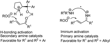 Two proposed activation models for the epoxidation of α,β-unsaturated ketones.