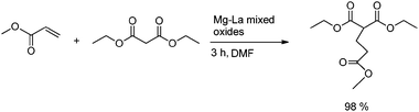 Michael-addition reaction over magnesium–lanthanum mixed oxide.