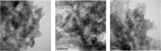 TEM images of NiMo/F,B-Al(3.5), NiMo/F,B-Al(5.0) and NiMo/F,B-Al(7.0).