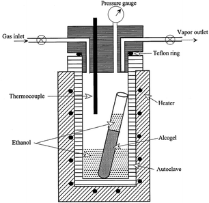 Schematic illustration of an autoclave for supercritical drying with ethanol as the solvent. Reprinted with permission from ref. 92. Copyright 2002, American Chemical Society.