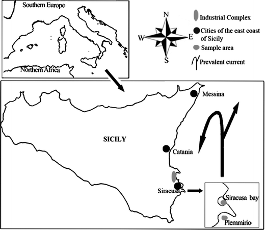 Study area. Data on prevalent surface Ionian current are from Brandt et al. (1999).40