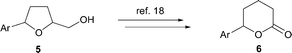 Functionalization of the tetrahydrofuran derivatives 5.