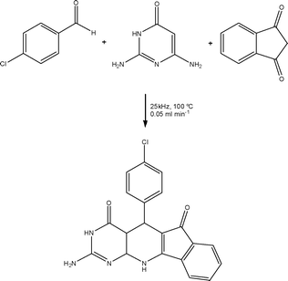 Illustration of a multi-component flow reaction promoted using inductive heating.