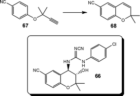 Illustration of the Claisen re-arrangement which forms a key step in the synthesis of the benzopyran-based potassium channel activator 66 of BMS.