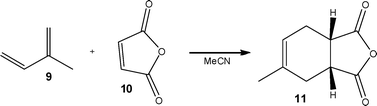 A Diels–Alder reaction performed under flow conditions within a MFD reactor.